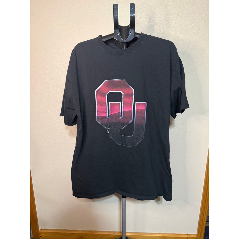 Fanatics Oklahoma Sooners OU‎ Logo Graphic T-Shirt Black Mens XLT Tall Cotton